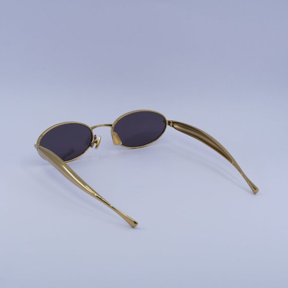 Bottega Veneta BV1386S 001 Sunglasses Gold Oval Frame, Grey Lenses - Picture 12 of 13